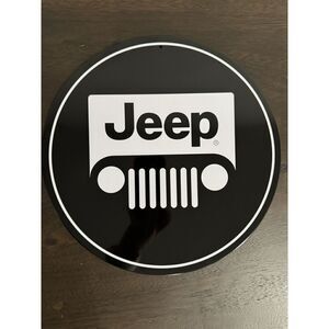 Jeep 12" Round Tin Sign Classic Wall Decor Garage Man Cave Bar Mechanic Car Shop